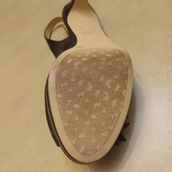 COPY - Alex Marie Belora Suede Peep-Toe Beaded Ornament Sling-Back Pumps 7 - Picture 8 of 8